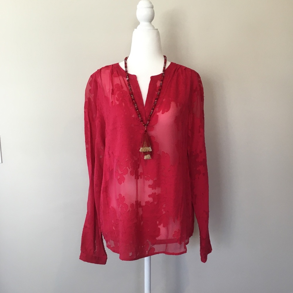NWT Cynthia Rowley Red Blouse